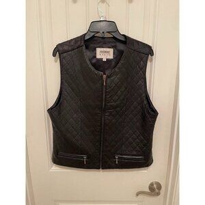 Hamilton Manor Quilted Leather‎ Vest MEN'S SZ  L ZIPPER FRONT